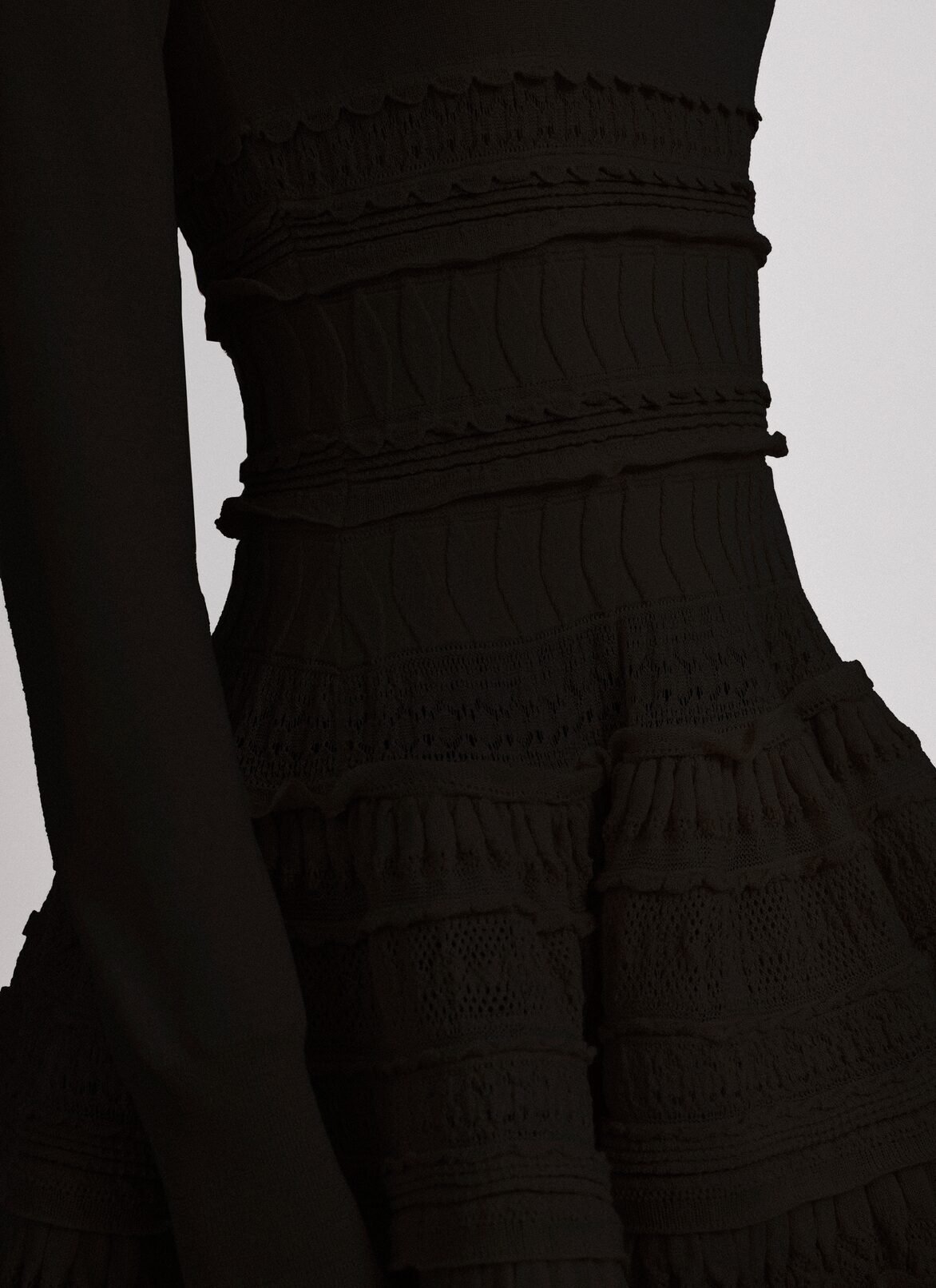 EDITION 2007 HIGH-NECK WOOL CRINOLINE DRESS ALAÏA BLACK EDITION 2007 HIGH-NECK WOOL CRINOLINE DRESS